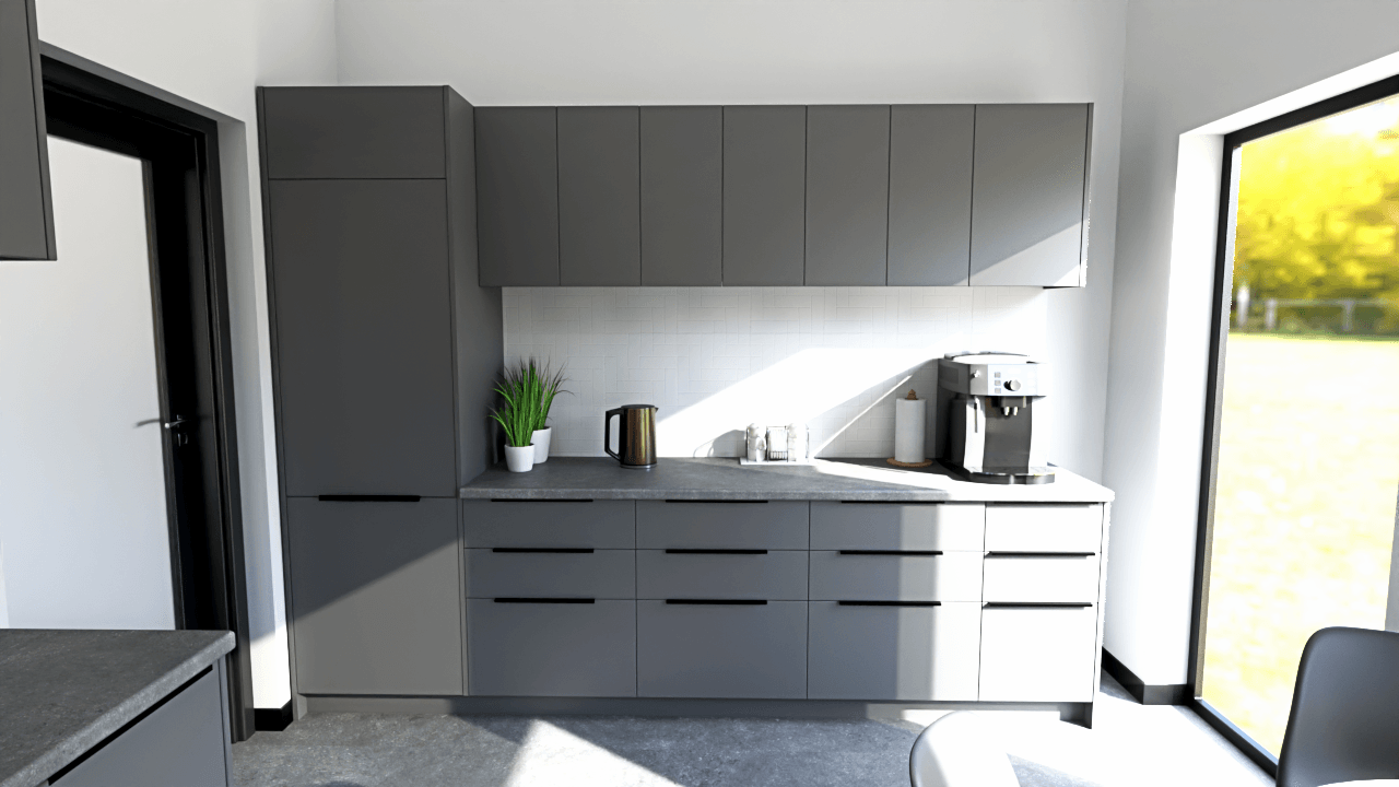 Minimalistyczna Kuchnia w Graficie